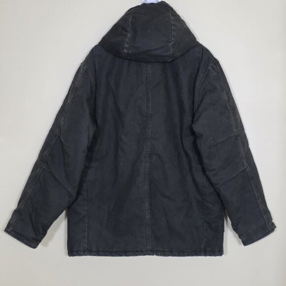 Tough Duck Washed Parka Mens 2XL Charcoal Gray Canvas Workwear Coat Quilt Lined - Picture 2 of 16